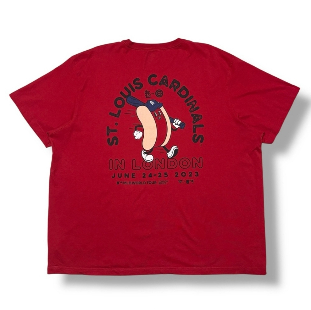 MLB Commemorative Red Crew Neck Shirt 2023 London Game St. Louis Cardinals